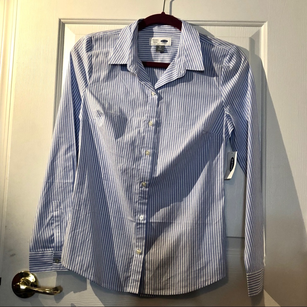 NWT Blue Striped Dress Shirt